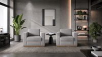 Ensemble de canapés modulaires Chesterfield de bureau en cuir synthétique moderne de luxe