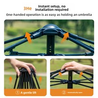 Tente de camping portable Walking Bear à double couche avec tiges en fibre de verre, entièrement automatique, protection solaire, imperméable 1000-1500mm