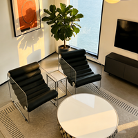Fauteuil inclinable en acrylique transparent de designer italien, fauteuil lounge minimaliste en cuir, salon, meubles de luxe, canapé simple