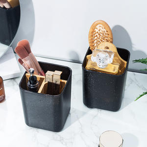 Luxe écologique 4 fentes multifonctionnel bureau <span class=keywords><strong>bois</strong></span> stylo support salle de bain bambou naturel <span class=keywords><strong>noir</strong></span> <span class=keywords><strong>porte</strong></span>-<span class=keywords><strong>brosse</strong></span> à dents - Product Image 4