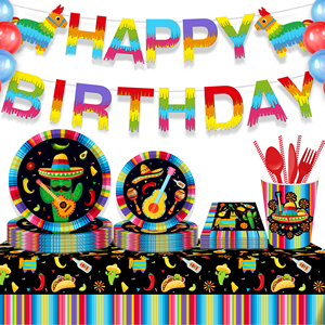 Huancai-mantel De Fiesta Mexicana, cubierta De mesa desechable De Taco Cactus, mantel De plástico <span class=keywords><strong>para</strong></span> Cinco De Mayo, suministros De Fiesta - Product Image 6