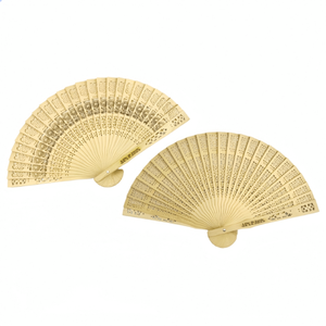 带有名称和日期的个性化激光蚀刻竹制木棒和数字印刷图案，用于婚礼客人礼品手扇 - Product Image 5