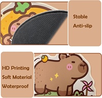 Tapis de Souris Antidérapant en Caoutchouc avec Motif Animalier Capybara Chevauchant une Tortue, Style Kawaii pour Gaming, Bureau, PC, Ordinateur Portable, Vente en Gros OEM