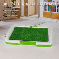Bac de toilette pour chien avec grille plate, gazon artificiel, amovible, pour l'apprentissage de la propreté des chiots, intérieur, facile à nettoyer, imperméable, réutilisable