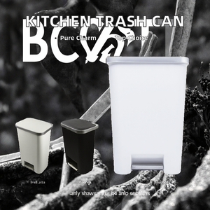 <strong>Large</strong> Capacity Home <strong>Kitchen</strong> Dustbin 6.5L/8L/10L/15L/20L Standing Pedal Trash Can with Lid Plastic Garbage Waste <strong>Bin</strong> - Product Image 3