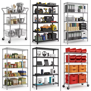 Scaffale di Stoccaggio in Acciaio a 6 Ripiani NSF, Unità di Scaffalatura Cromata, Scaffali Metallici per Garage, Ripiani in Filo Metallico per <span class=keywords><strong>Camera</strong></span> da Letto e Cucina - Product Image 5