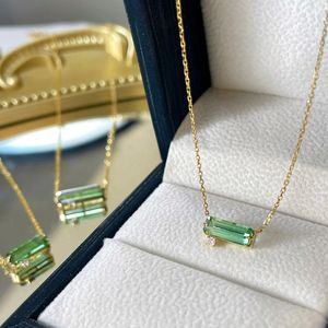 Collar de Oro Puro de 18k con Turmalina Natural de Estilo Minimalista Xinfly - Product Image 2