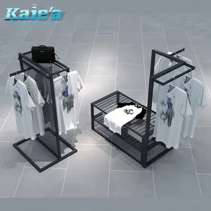 Terbaru Stainless Steel T-shirt Perlengkapan Display Lantai Pakaian Tampilan Kios untuk Dijual