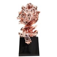 Nouveau nordique Lion métal trophée Statue élégant bureau ou décor à la maison Sculpture ornements en métal