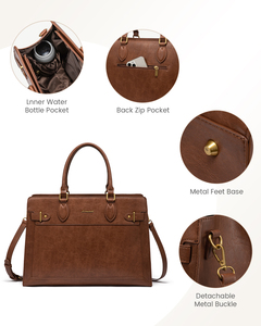 LOVEVOOK 15.6 17 Inch <strong>Laptop</strong> <strong>Handbags</strong> for Office Woman Ladies Large PU Leather Work Tote Bag <strong>Women</strong> Business Computer Briefcase - Product Image 4
