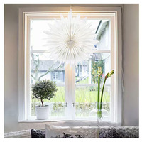 Ychon personnalisé fait à la main pliant suspendu fenêtre lanterne en papier décoration en gros luxe suspendu papier plié lumière