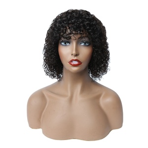 Parrucche Afro corte di alta qualità al miglior prezzo Pixie Cut parrucca Afro riccia molto corta sul retro - Product Image 6