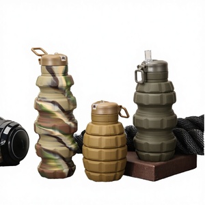 Creative Design <b>Collapsible</b> Silicone <b>Water</b> <b>Bottle</b> 500ml Camouflage Waterproof Durable Lightweight 360 Degree Rotation Sports - Product Image 3