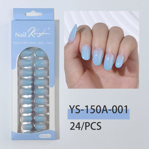 24 Uñas Postizas de Verano, Diseño de Color Sólido, Cobertura Completa, Pre-Encoladas, Reutilizables, Precio al por Mayor - Product Image 3