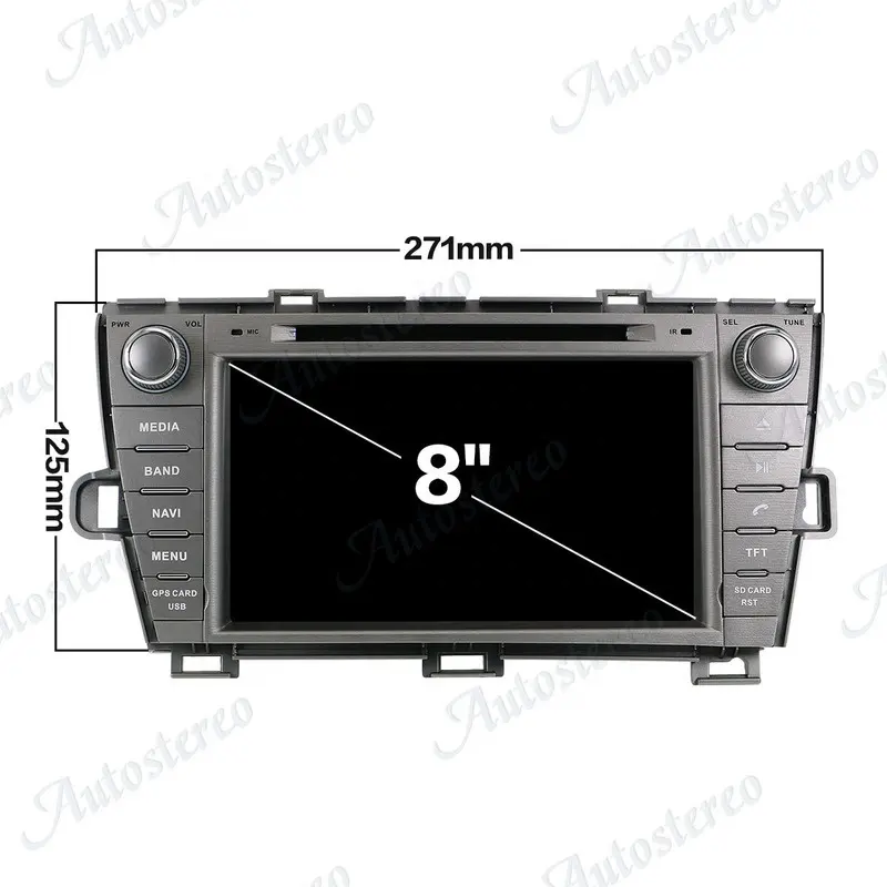Reproductor Multimedia con GPS para coche, Radio estéreo con Android 12, 8 + 128GB, DVD, grabadora, para Toyota Prius 2003-2012