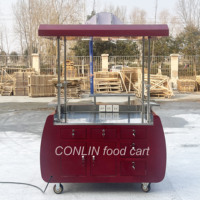 Mobiele Outdoor Vers Fruit Staan Opvouwbare Karren Voor Straatverkopers Hand Duwen Food Kar Te Koop