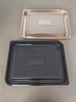 Goodmox Couvercle de ceinture en plastique PET jetable personnalisé Boîte à sushi Plateau à sashimi Plateau d'emballage à emporter