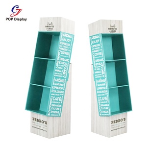 Fsc Chứng Nhận Vật Liệu Tái Chế Tùy Chỉnh Sóng Hiển Thị Sàn Các Tông Đứng Giấy Hộp Bán Lẻ Cho Sữa Màu Xanh Lá Cây Trà Cà Phê Đậu - Product Image 1