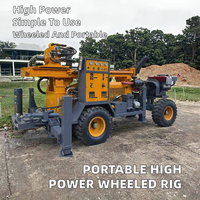 Foreuse de puits d'eau sur roues QY260 de 260 m, alimentée au diesel, avec pompe et moteur – Machine de forage portable