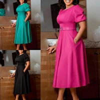 Robe décontractée élégante à manches mi-longues pour femme, nouvelle collection, vêtements de bureau tendance pour femme, tenue de travail formelle, robe africaine