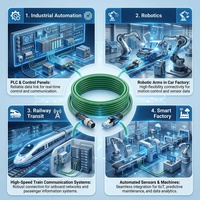 Câble Ethernet industriel XIN YING personnalisé M12 RJ45 8 broches A-Code IP67 en cuivre sans oxygène pour machines, double gaine en PVC