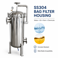 Boîtier de filtre à sac unique en acier inoxydable 304 avec raccord à bride pour la filtration industrielle des liquides
