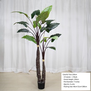 <span class=keywords><strong>Planta</strong></span> Artificial de Taro en Maceta de PVC Color Arcoíris Wangzu, 130/145/160/180/200/230cm, Decoración para Interiores y Exteriores - Product Image 6