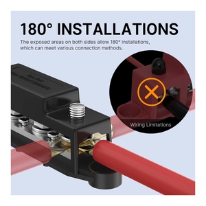 Nâng cấp 250A 12 V Thanh xe buýt Pin phân phối điện khối âm thanh xe hơi 4 x M10 bài viết 6 x M4 vít 12 Volt DC thanh xe buýt - Product Image 4