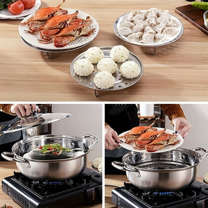 Rejilla Multifuncional de Acero Inoxidable para <span class=keywords><strong>Vaporera</strong></span>, Bandeja Redonda para Cocinar al Vapor, Accesorio para Ollas de Cocina - Product Image 6