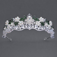 Couronne de mariée 15,5 cm, accessoire de cheveux, thème forêt, rétro, pour séance photo, couronne polyvalente en perles, couronne noble