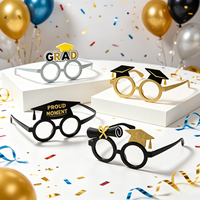 630018 Lot de 4 lunettes de graduation, Décorations de fête Classe de 2024, Accessoires de photomaton Félicitations diplômé, Lunettes en papier