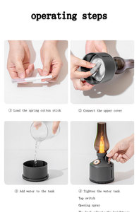 Vintage Kerosene Lamp Humidifier USB Rechargeable Aroma <b>Diffuser</b> Portable Desktop Cool Mist Humidifier for Living <b>Room</b> Bedroom - Product Image 3