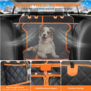 Funda Desmontable para Asiento de Mascota, Protector de Asiento Trasero Antiarañazos para Perros, Hamaca de Viaje Impermeable para Mascotas con Ventana de Malla - Product Image 5