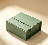 Boîte cadeau rigide à double ouverture, écologique, en matériaux recyclés, avec logo personnalisé, emballage en papier grainé cuir pour bijoux et cosmétiques