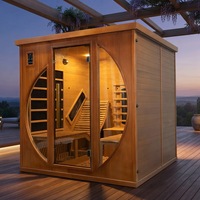 Vente directe usine – Sauna infrarouge lointain à spectre complet en bois massif de pruche, chaise de relaxation, cabine de sauna 2 personnes pour usage domestique