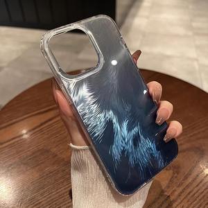 Coque de téléphone antichoc intégrale à paillettes estampillées à chaud motif queue de renard, à grands trous, compatible avec iPhone 16 Pro Max - Product Image 5