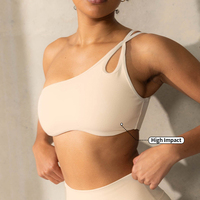 Soutien-gorge de sport à une épaule personnalisé en usine MIQI vêtements de sport pour entraînement vêtements de sport vêtements de fitness soutiens-gorge de yoga à une épaule