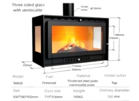Poêle à bois en acier écologique sans fumée, haute efficacité thermique, chauffage intérieur pour hôtel, restaurant, villa, maison de vacances