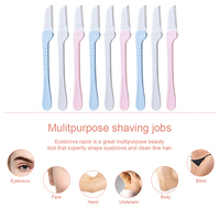 Kit de rasoirs faciaux en acier inoxydable pour dermaplaning, 3 pièces, outil exfoliant pour le visage et les sourcils, élimination des poils de pêche SY1045