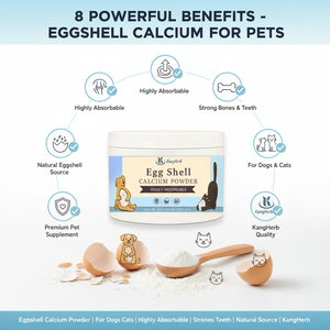 Fijn Eierschaalpoeder Sterk voor Heupen & Gewrichten Uitstekend tegen Osteoporose Hoog Absorbeerbaar Voeder Supplement voor Huisdieren Eierschaalcalsiumpoeder - Product Image 3