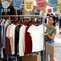 Atasan Jaring Bekas Grosir, Blus Wanita Transparan, Bahan Tipis, Sejuk, Nyaman untuk Musim Panas, Pakaian Bekas Grosir untuk Toko Barang Bekas