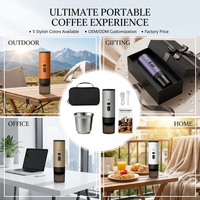 Machine à expresso Kingze Premium 3-en-1 portable avec étui de voyage en EVA et tasse en acier inoxydable pour cadeaux