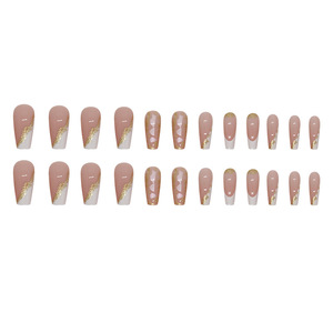 <span class=keywords><strong>Faux</strong></span> <span class=keywords><strong>ongles</strong></span> en forme de cercueil en or brillant de luxe français avec colle, <span class=keywords><strong>faux</strong></span> <span class=keywords><strong>ongles</strong></span> réutilisables, <span class=keywords><strong>ongles</strong></span> artificiels - Product Image 4