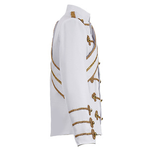 Traje de Cantante Medieval en Colores Blanco y Negro, Traje de Rockero con Lentejuelas, <span class=keywords><strong>Disfraces</strong></span> de Halloween Modernos para Hombre - Product Image 4
