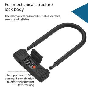Antivol en <span class=keywords><strong>U</strong></span> robuste pour vélo, trottinette et <span class=keywords><strong>moto</strong></span> avec code réinitialisable - Product Image 4