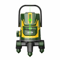 Niveau laser croisé vert industriel ultra-résistant à 5 lignes, auto-nivelant, alimenté par batterie, double alimentation électrique
