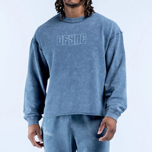 <span class=keywords><strong>Felpa</strong></span> da Uomo Oversize con Logo Personalizzato, Bordi Grezzi e Effetto Vissuto, Pesante con Spalle Scese - Product Image 5