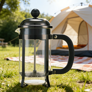 Cafetera <span class=keywords><strong>Francesa</strong></span> de Lujo para el Hogar, Material 304, Estilo Francés, para Preparar Café a Mano, Color Plateado - Product Image 1