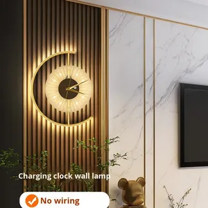 Applique <span class=keywords><strong>murale</strong></span> décorative de style technique de luxe pour chambre à coucher salon applique <span class=keywords><strong>murale</strong></span> à fond LED créative fer rechargeable sans câblage - Product Image 3