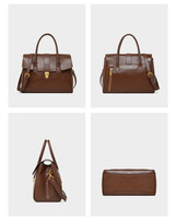 Sac fourre-tout rétro en cuir véritable, design tendance, sac à main pour femme, grande capacité, mallette d'affaires, sac à bandoulière rétro